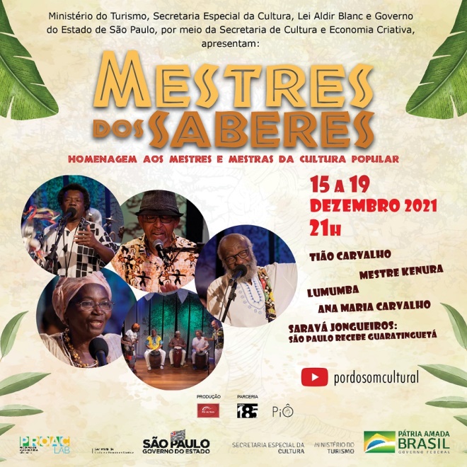 Festival online reverencia mestres e mestras da cultura tradicional do Brasil